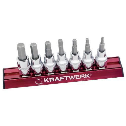 Kraftwerk Tools 206099 7pz- Set di chiavi a bussola giravite esagonali 3/8"