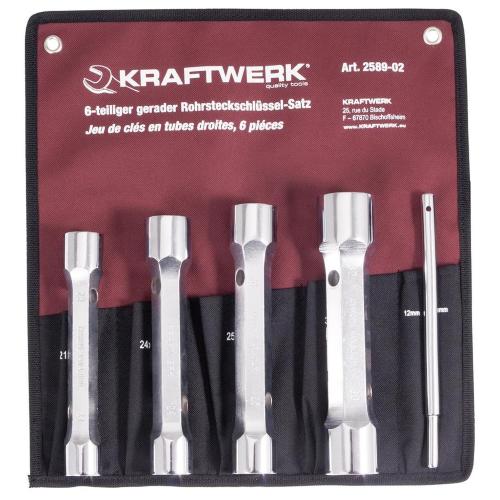 Kraftwerk Tools 2589-02 6pz- Astuccio chiavi a tubo 21-32 mm+ spina manovra