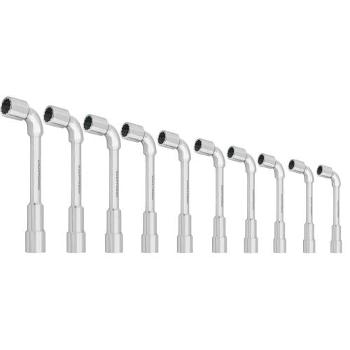Kraftwerk Tools 2598-99 10pz- Set chiavi a pipa con gomito smussato 8-19 mm