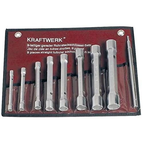Kraftwerk Tools 2599-01 9pz- Astuccio chiavi a tubo 6-22 mm + spina manovra
