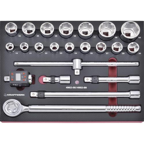 Kraftwerk Tools 4902-090 22pz Set chiavi a bussola EVA 3/4"+4081-34