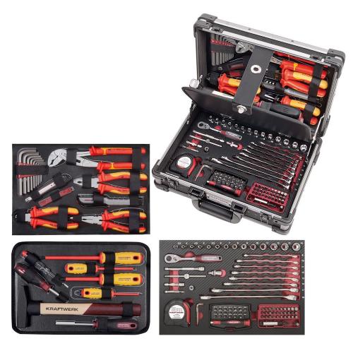Kraftwerk Tools 3944,3 Valigia professionale Alu con Utensili VDE 123 pz.