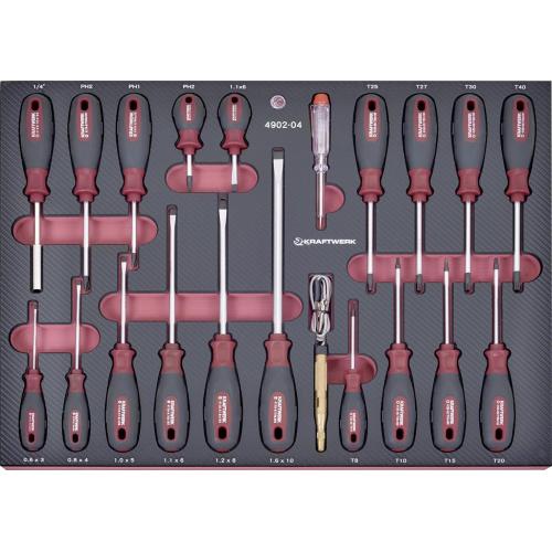 Kraftwerk Tools 4902-04 21pz- Assort. EVA per cassetto giraviti e cercafase