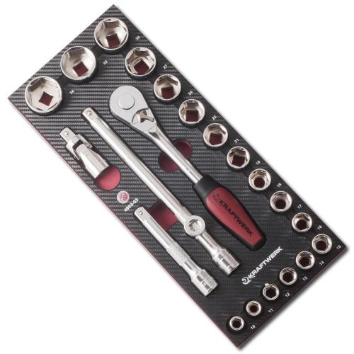 Kraftwerk Tools 4903-03 22pz- Assortimento modulabile di chiavi a bussola 1/2" EVA3