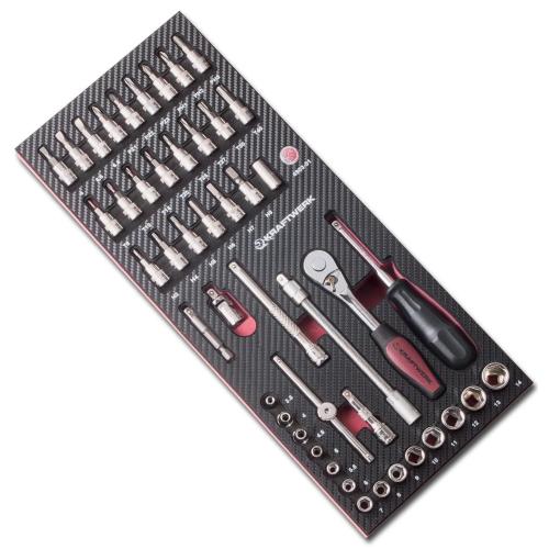 Kraftwerk Tools 4903-01 46pz- Assortimento modulabile di chiavi a bussola 1/4" EVA3