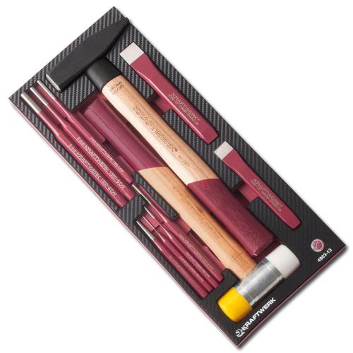 Kraftwerk Tools 4903-13 11pz- Assortimento modulabile di attrezzi da percussione EVA