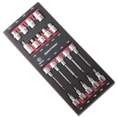 Kraftwerk Tools 4903-05 19pz- Ass. modulabile di bussole lunghe e corte TX EVA3