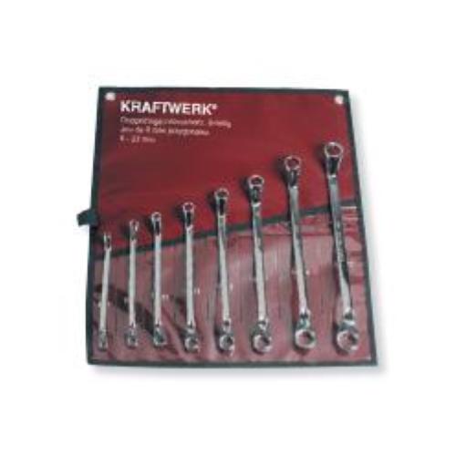 Kraftwerk Tools 3497R 8pz- Astuccio chiavi poligonali doppie curve 6-22 mm, lucid