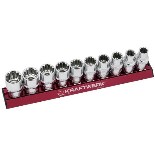 Kraftwerk Tools 330990 10pz- Set MAGALU di chiavi a bussola COMBI 1/2"