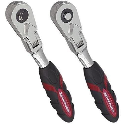 Kraftwerk Tools 3201F 2pz- Micro-cricchetti testa snodabile 1/4" - INOX
