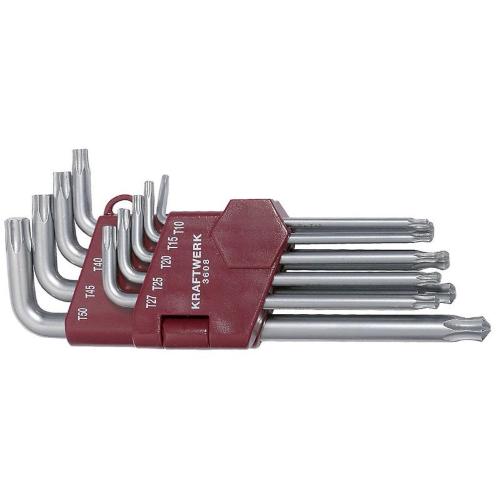 Kraftwerk Tools 3608 9pz- Serie chiavi maschio Torx T10-T50, lucide