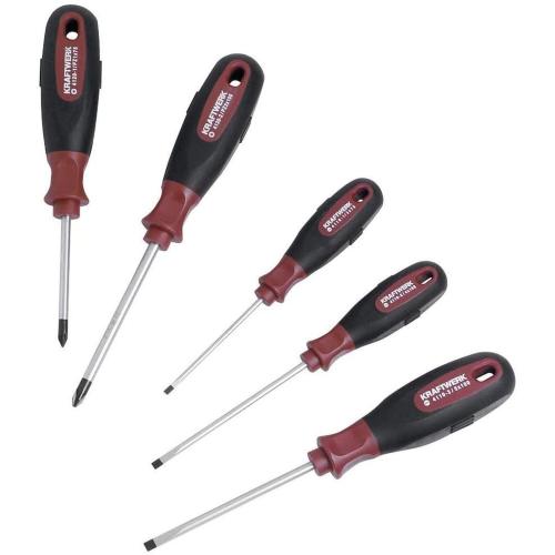 Kraftwerk Tools 4163 Serie di giraviti Intaglio/PZ ERGOKRAFT, 5 pz.