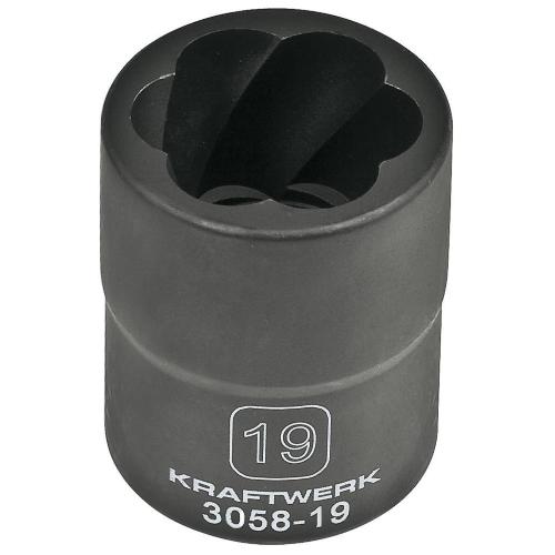 Kraftwerk Tools 3058-19 Estrattore H.D. per dadi rovinati 1/2" dr. 19 mm attacco 1/2