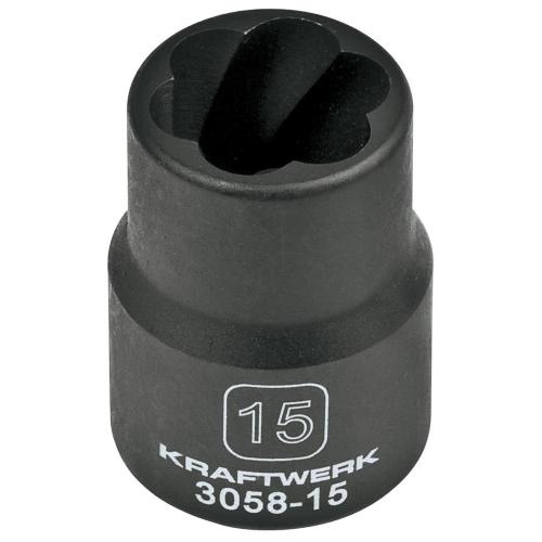 Kraftwerk Tools 3058-15 Estrattore H.D. per dadi rovinati 1/2" dr. 15 mm attacco 1/2