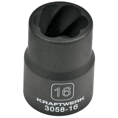 Kraftwerk Tools 3058-16 Estrattore H.D. per dadi rovinati 1/2" dr. 16 mm attacco 1/2