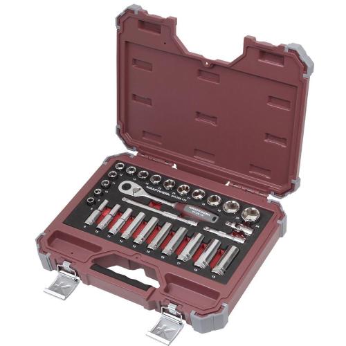 Kraftwerk Tools 204.202.112 Set di chiavi a bussola, 3/8", 28 pz.
