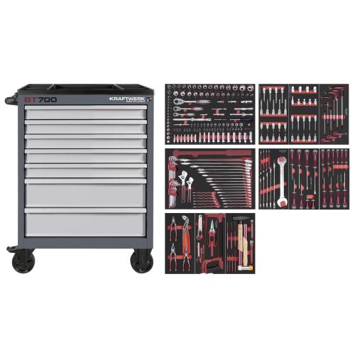 Kraftwerk Tools PRO LINE 102.117.110 BT700 Carrello da officina, 7 cassetti, PRO, 278-pz.