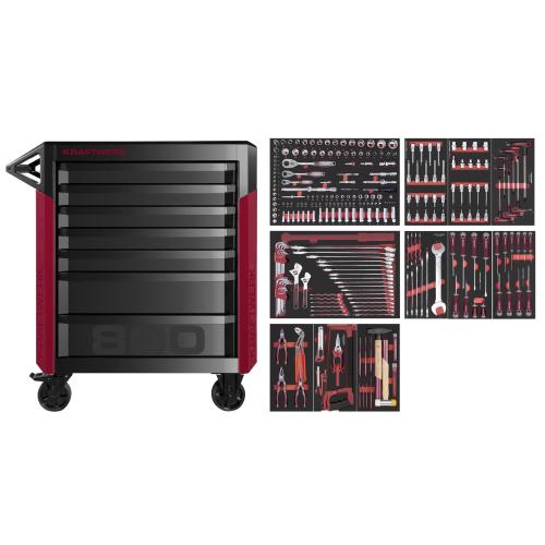 Kraftwerk Tools PRO LINE 102.417.011 PT800 Carrello da officina, 7 cassetti, PRO, 278-pz.