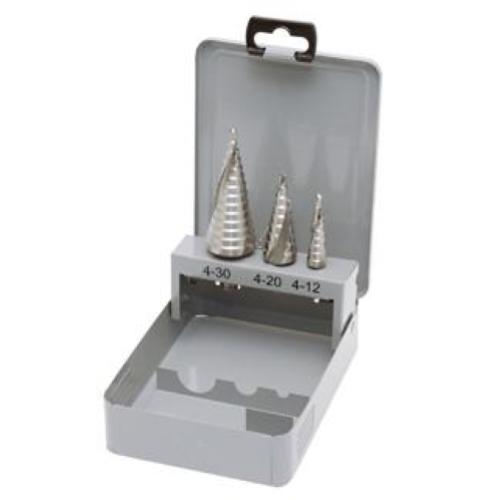 Kraftwerk Tools 18000 3pz- Set di frese coniche a gradino in HSS Co5