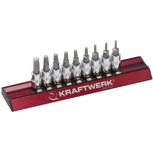 Kraftwerk Tools 115099 9pz- Set chiave a bussola giravite Pentatox 1/4"