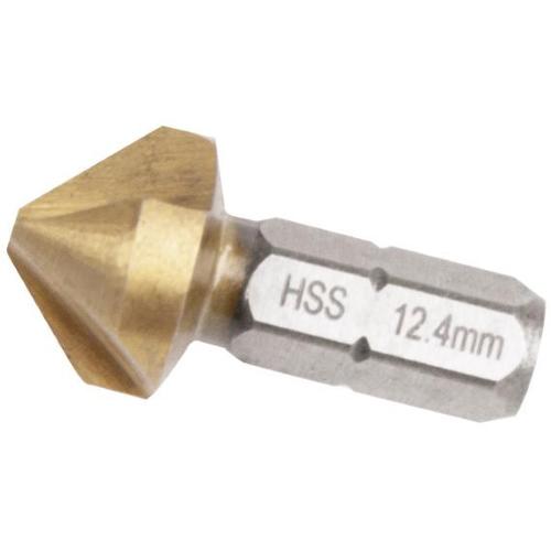 Kraftwerk Tools 309.185.124 Inserto fresa a sbavare, HSS, 12,4 mm x 90°, 1/4" x 25 mm
