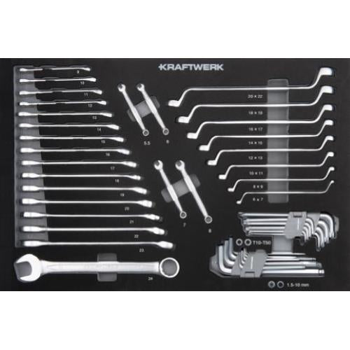 Kraftwerk Tools 105.102.012 Cassetto Chiavi combinate / Chiavi ad anello 46-pz.