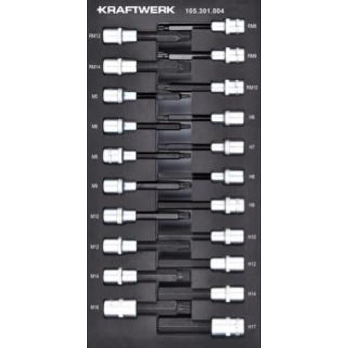 Kraftwerk Tools 105.301.004 1/2'' Bussola esagonale multi-dente Ribe 21-pz. Inlay 20x40