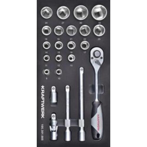 Kraftwerk Tools 105.301.005 1/2'' set cricchetto reversibile 23-pz. Inlay 20x40