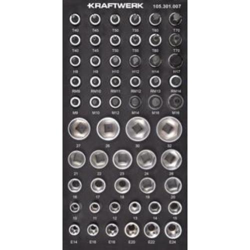 Kraftwerk Tools 105.301.007 1/2'' Bussole esagonali TX multi-dente Ribe 56-pzInlay 20x40