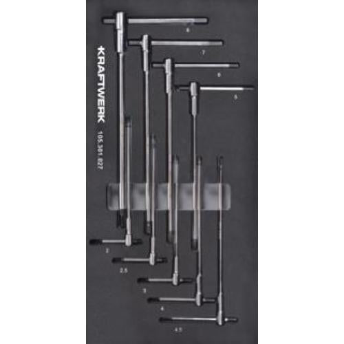 Kraftwerk Tools 105.301.027 Bussola esagonale con impugnatura a T 9-pz. Inserto 20x40