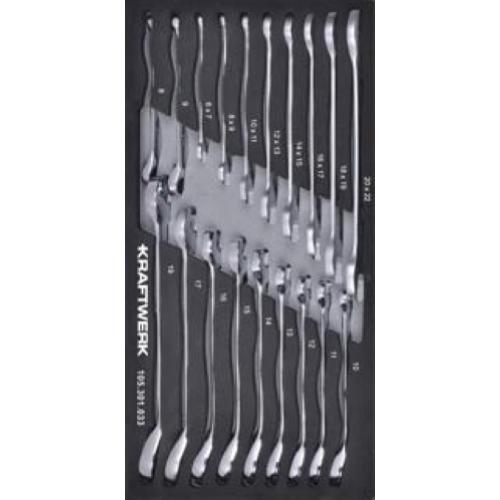 Kraftwerk Tools 105.301.033 Chiave combinate a cricchetto e chiave a rochetta 19pz 20x40