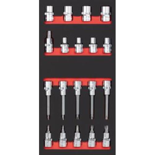 Kraftwerk Tools 105.401.011 Set di bussole 1/2" TX 19-pz. Inlay 20x40