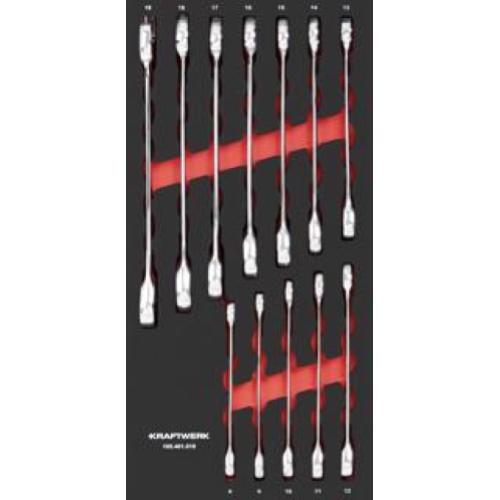 Kraftwerk Tools 105.401.018 Set di chiavi combinate a cricchetto 12 pz. Inlay 20x40