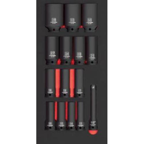 Kraftwerk Tools 105.401.029 Bussole impact 1/2" lungo 15pz. Inlay 20x40