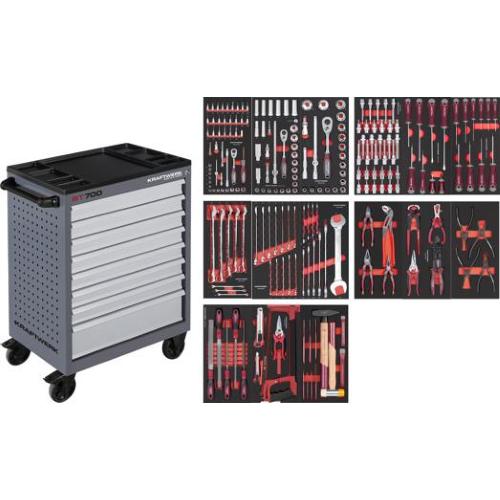 Kraftwerk Tools 102.470.509 Carrello da officina BT700 8 cassetti 236 pz.
