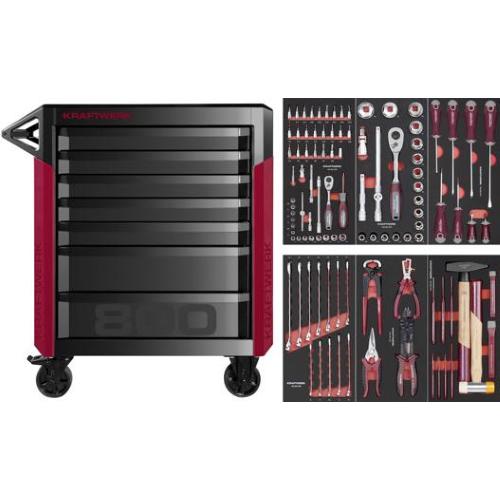 Kraftwerk Tools 102.417.001 PRO LINE Carrello da officina PT800 7 cassetti 103 pz.