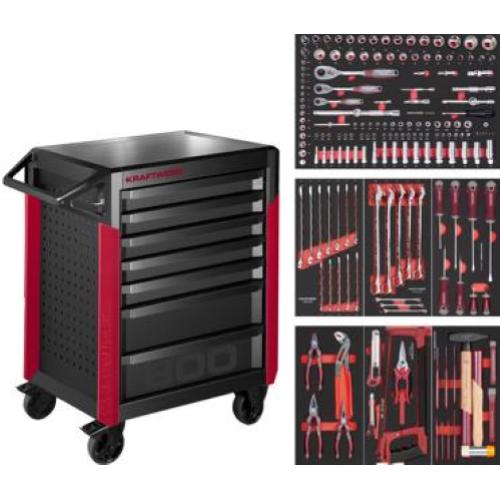 Kraftwerk Tools 102.417.005 PRO LINE Carrello da officina PT800 7 cassetti 189 pz.