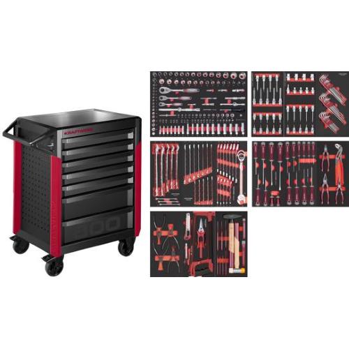 Kraftwerk Tools 102.417.009 PRO LINE Carrello da officina PT800 7 cassetti 283 pz.