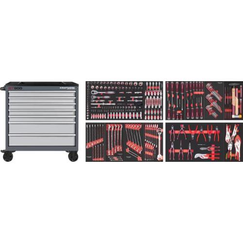 Kraftwerk Tools 102.217.202 BT LINE Carrello da officina BT900, 7 cassetti 278-pz