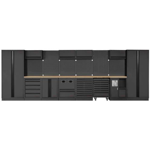 Kraftwerk Tools 3964Q-BLK MOBILIO BLK Mobili da officina a 8 elementi, Faggio