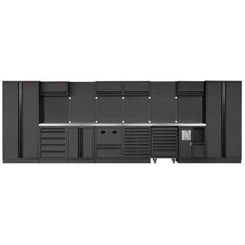 Kraftwerk Tools 3964Q-BLK-IX MOBILIO BLK Mobili da officina a 8 elementi, Inox
