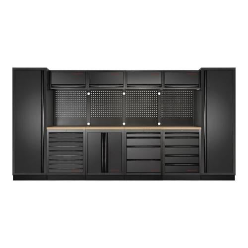 Kraftwerk Tools 3964F-BLK-EX MOBILIO-EX BLK Mobili da officina a 6 elementi, Faggio