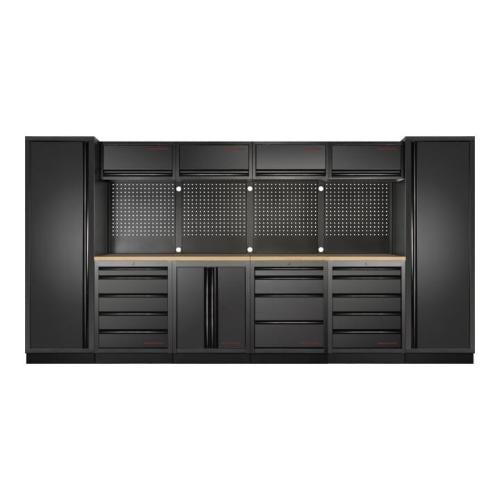 Kraftwerk Tools 3964C-BLK-EX MOBILIO-EX BLK Mobili da officina a 6 elementi, Faggio