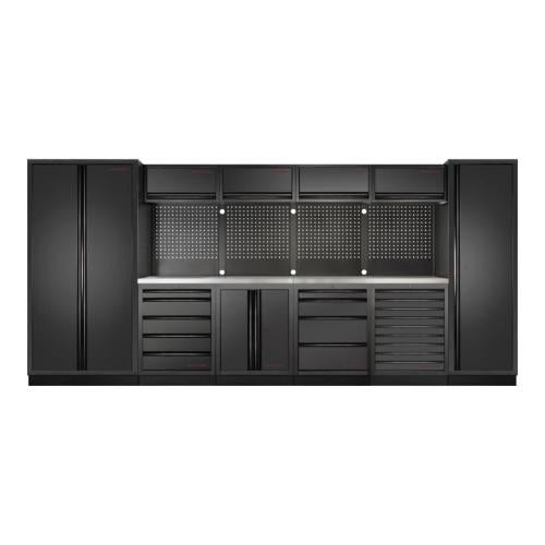 Kraftwerk Tools 3964K-BLK-013-IX MOBILIO BLK Mobili da officina a 6 elementi, Inox