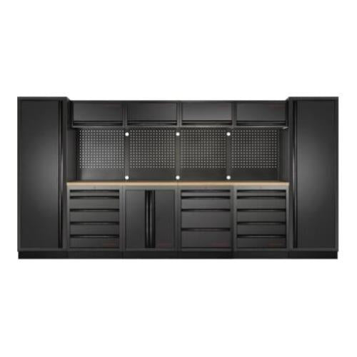 Kraftwerk Tools 3964C-BLK Parete d'officina MOBILIO BLK a 6 elementi Faggio