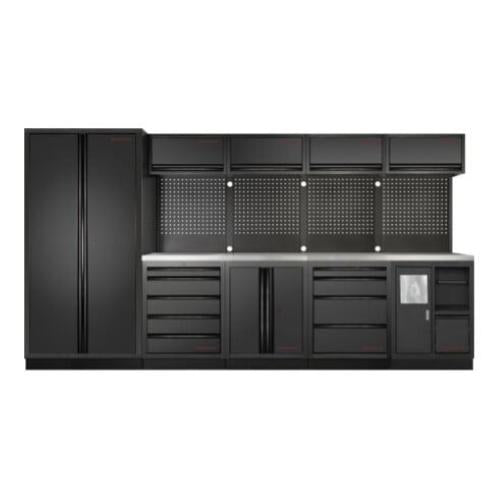 Kraftwerk Tools 3964H-BLK-IX MOBILIO BLK Mobili da officina a 5 elementi, Inox