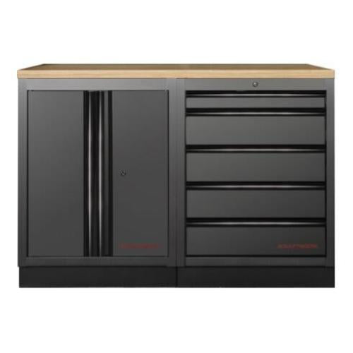 Kraftwerk Tools 3964K-BLK-018 MOBILIO BLK Mobili da officina a 2 elementi, Faggio