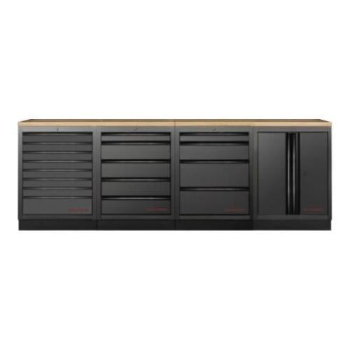 Kraftwerk Tools 3964K-BLK-004 MOBILIO BLK Mobili da officina a 4 elementi, Faggio