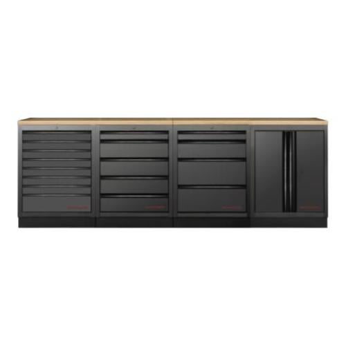 Kraftwerk Tools 3964K-BLK-004-EX MOBILIO BLK Mobili da officina a 4 elementi, Faggio