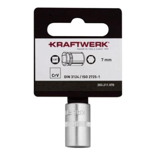Kraftwerk Tools 303.211.070 BASIC LINE Chiave a bussola 1/4" 7 mm con gancio